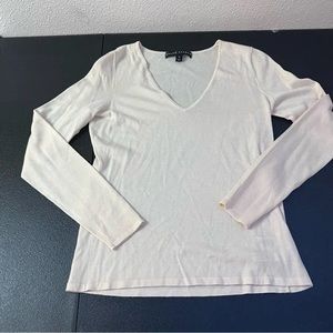 Lauren Ralph Lauren silk blend cream v-Neck sweater to Women’s Size Small